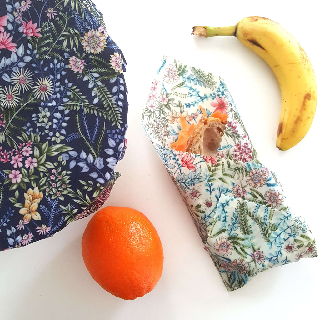 *Set of 2 Large Handmade Beeswax Wraps | Botanical-1